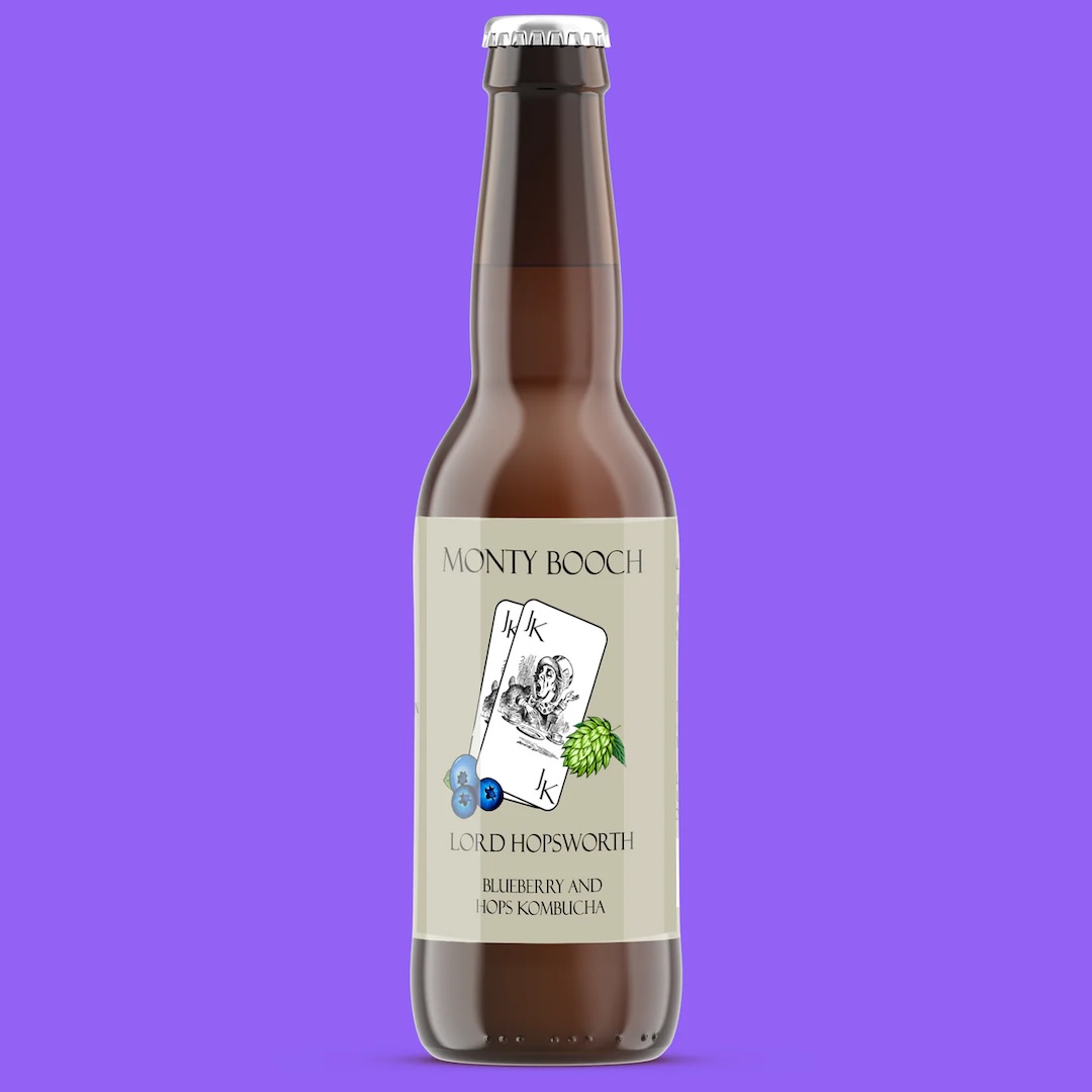 Monty Booch : Lord Hopsworth Hopped Blueberry Kombucha (12 x 330ml Bottles) 36.00