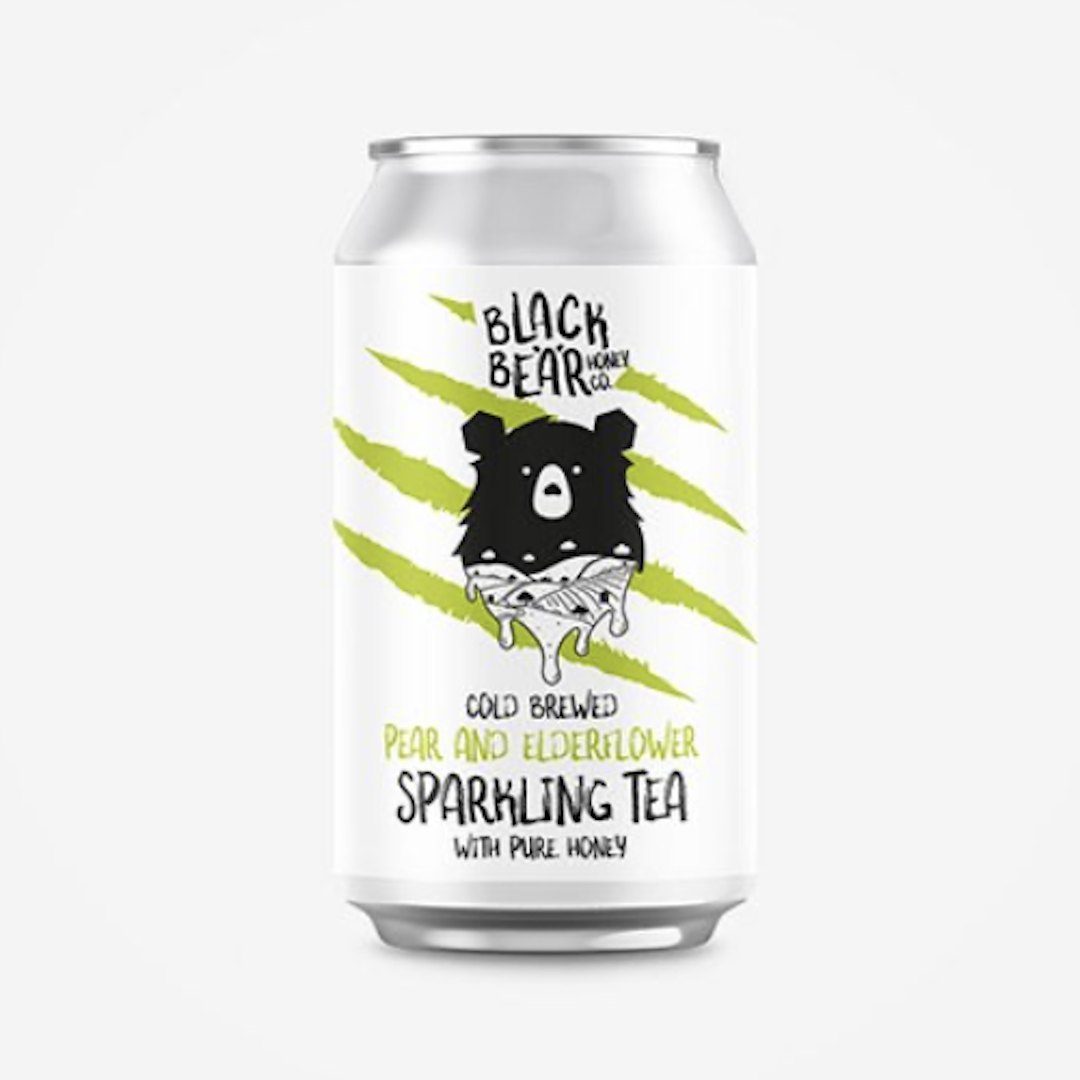 Black Bear Honey Co : Pear and Elderflower Sparkling Green Tea with Pure British Honey (12 x 330ml) 43.95