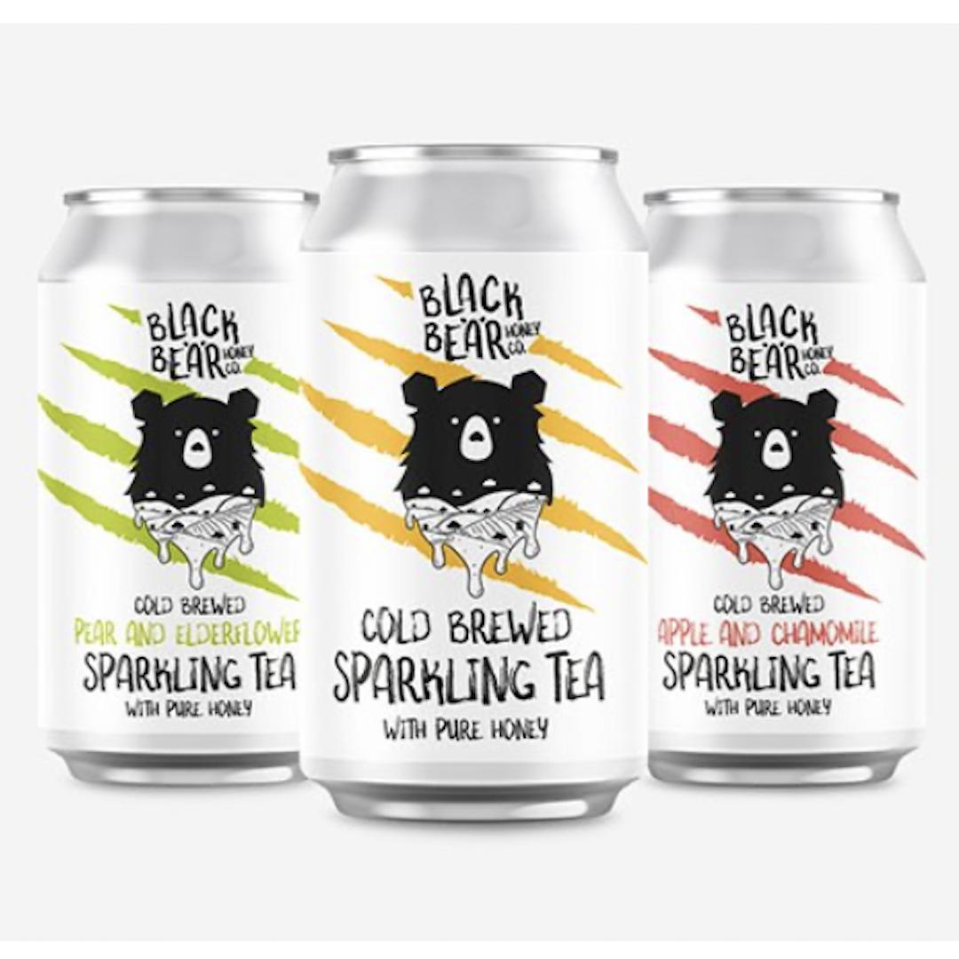 Black Bear Honey Co : Sparkling Tea with Pure British Honey Mixed Pack (3 x 4 x 330ml) 43.95