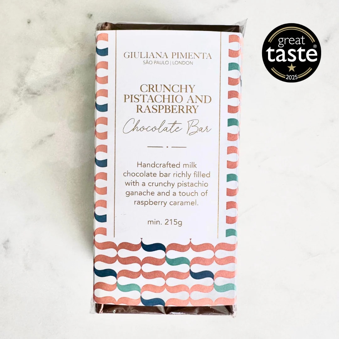 Giuliana Pimenta : Crunchy Pistachio and Raspberry Chocolate Bar (60g) £4.95
