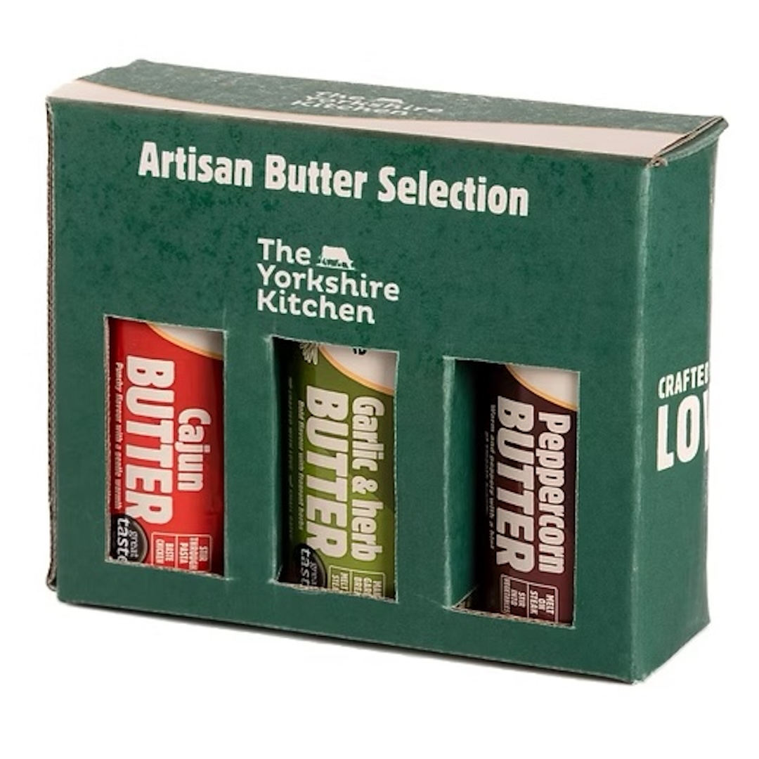 The Yorkshire Kitchen : Savoury Butter Selection Pack - Garlic, Peppercorn & Cajun (3 x 90g) 18.00