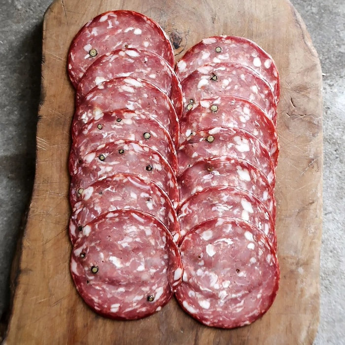 Ullapool Smokehouse : Scottish Pork and Wild Venison Salami with Black Pepper (65g) 7.50
